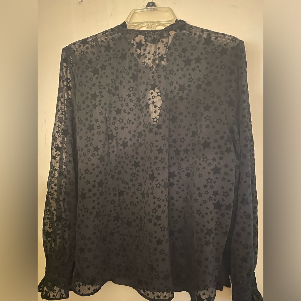 NWT Loft black star blouse. Size Large. Brand new!! - Picture 5 of 5